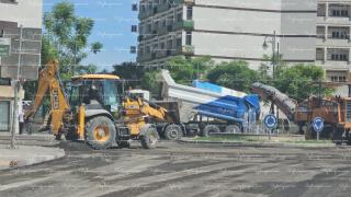 شاهدوا بوجدة اطلاق اعادة هيكلة وتزفيت شارع محمد الخامس