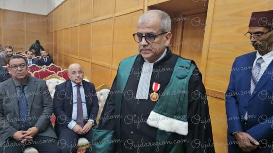 الاستاذ غولبن الرئيس الجديد لمحكمة وجدة يثني جهود سلفه الاستاذ قريشي ويعد بتجويد الخدمات