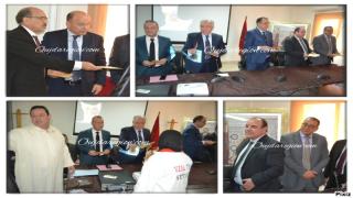 قصر العدالة بوجدة..تسليم اعانات على عمال النظافة والحراسة