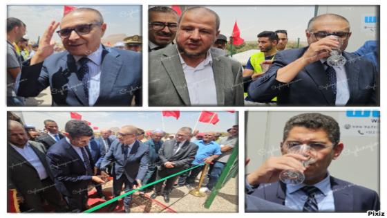 شاهدوا بلقايد عامل جرادة واوخويا مدير SRM يطلقان بتيولي محطة تحلية المياه الجوفية